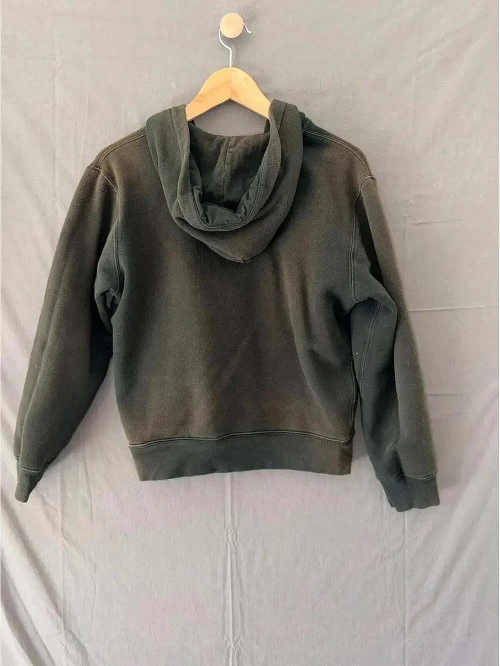 Polo Ralph Lauren Youth L 14-16 Full Zip Hoodie Black Sun Faded Distressed Grung
